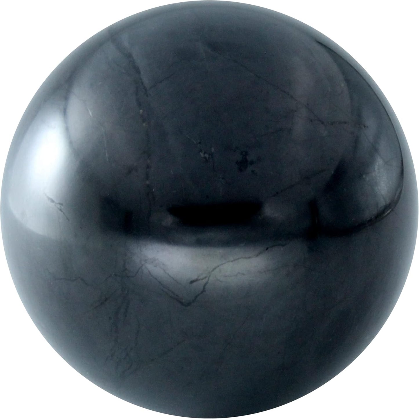 Polished Shungite Black Crystal Spheres Set | 2 Inch - Decorative Crystal Chakra Decor, Home Decor, Real Crystal Stress Ball, Feng Shui Healing & Massage Ball