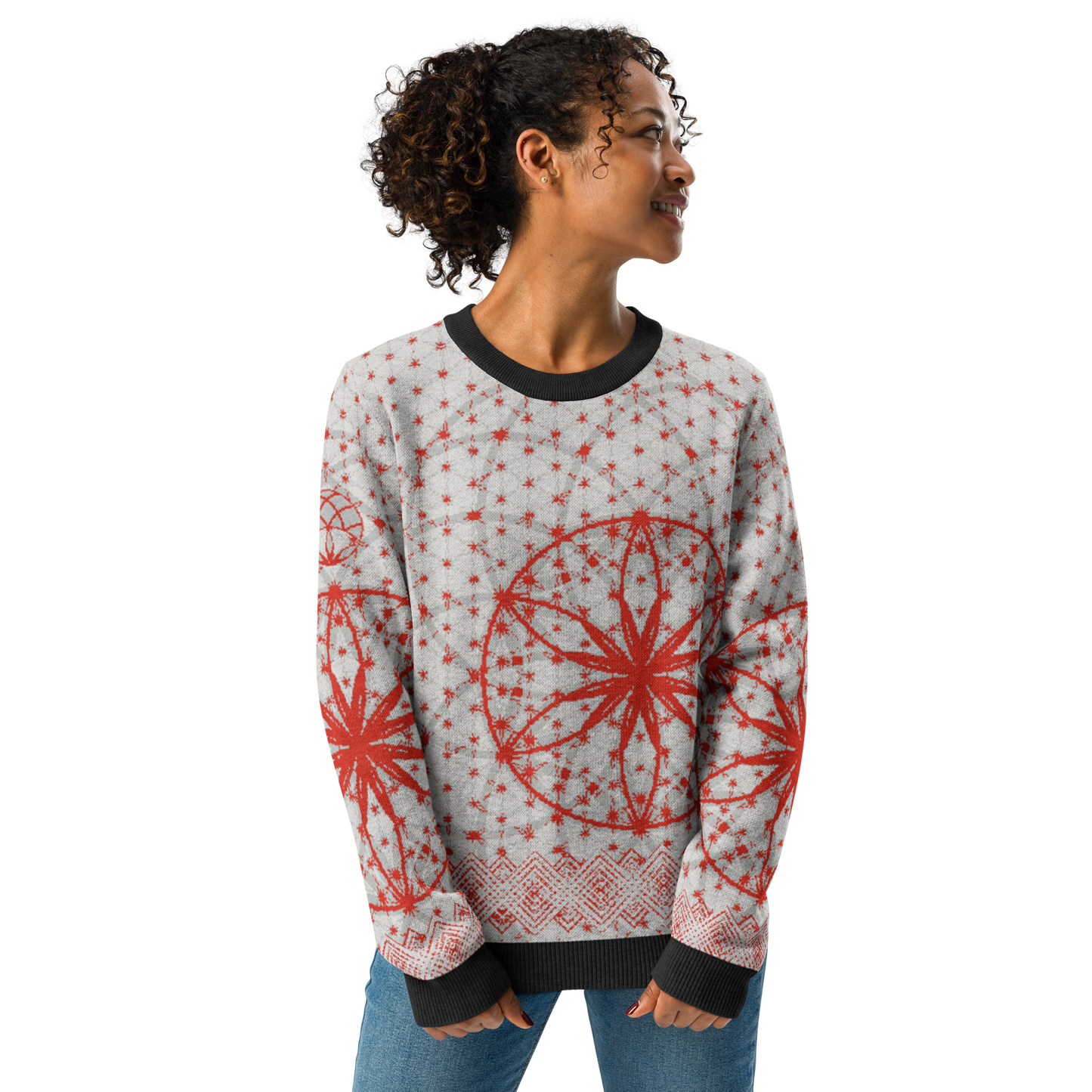 Red Prima Mystica - Knitted Crew Neck Sweater