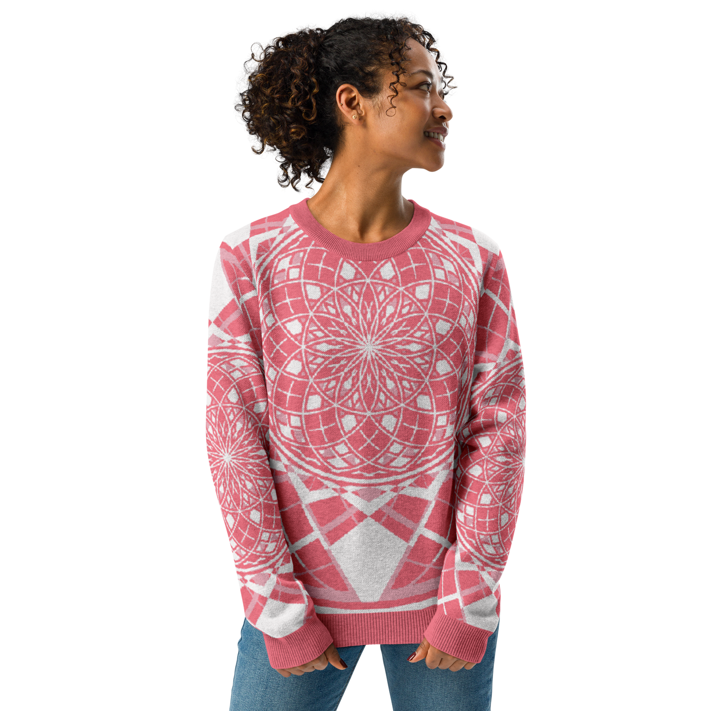 Mystic RedRose - Knitted Crew Neck Sweater