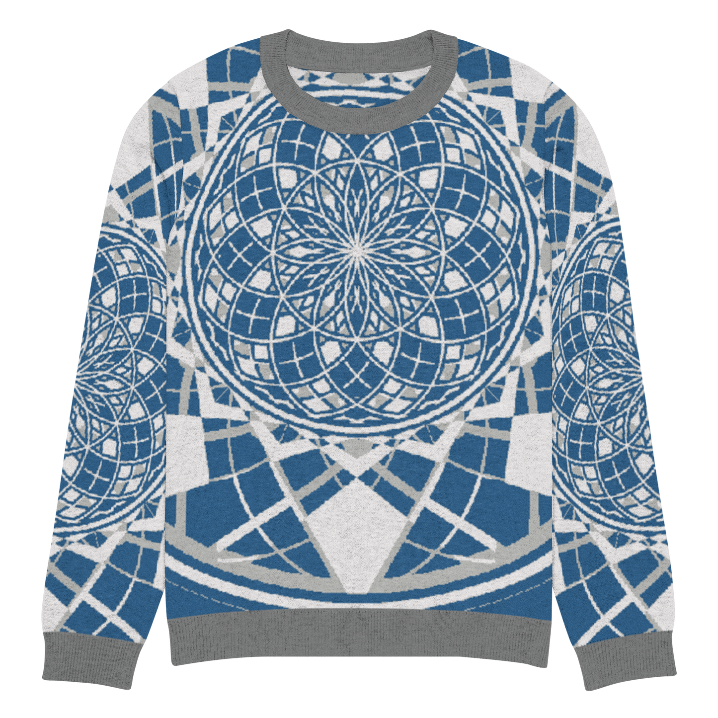 Mystic Blue Sky - Knitted Crew Neck Sweater