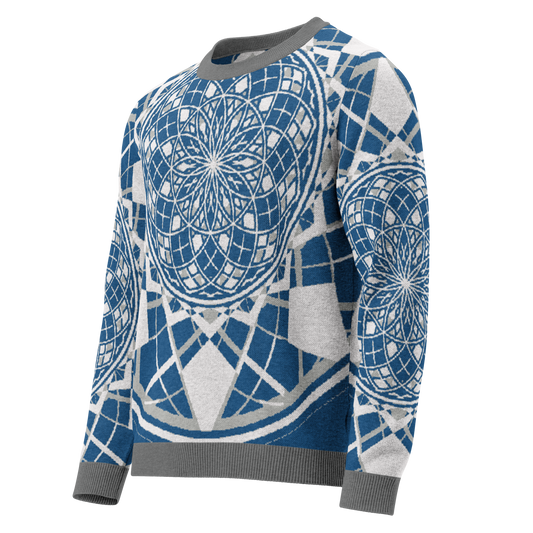 Mystic Blue Sky - Knitted Crew Neck Sweater