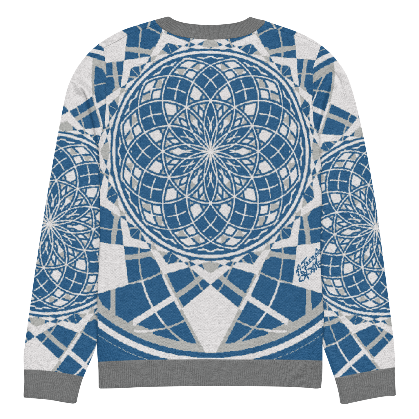 Mystic Blue Sky - Knitted Crew Neck Sweater