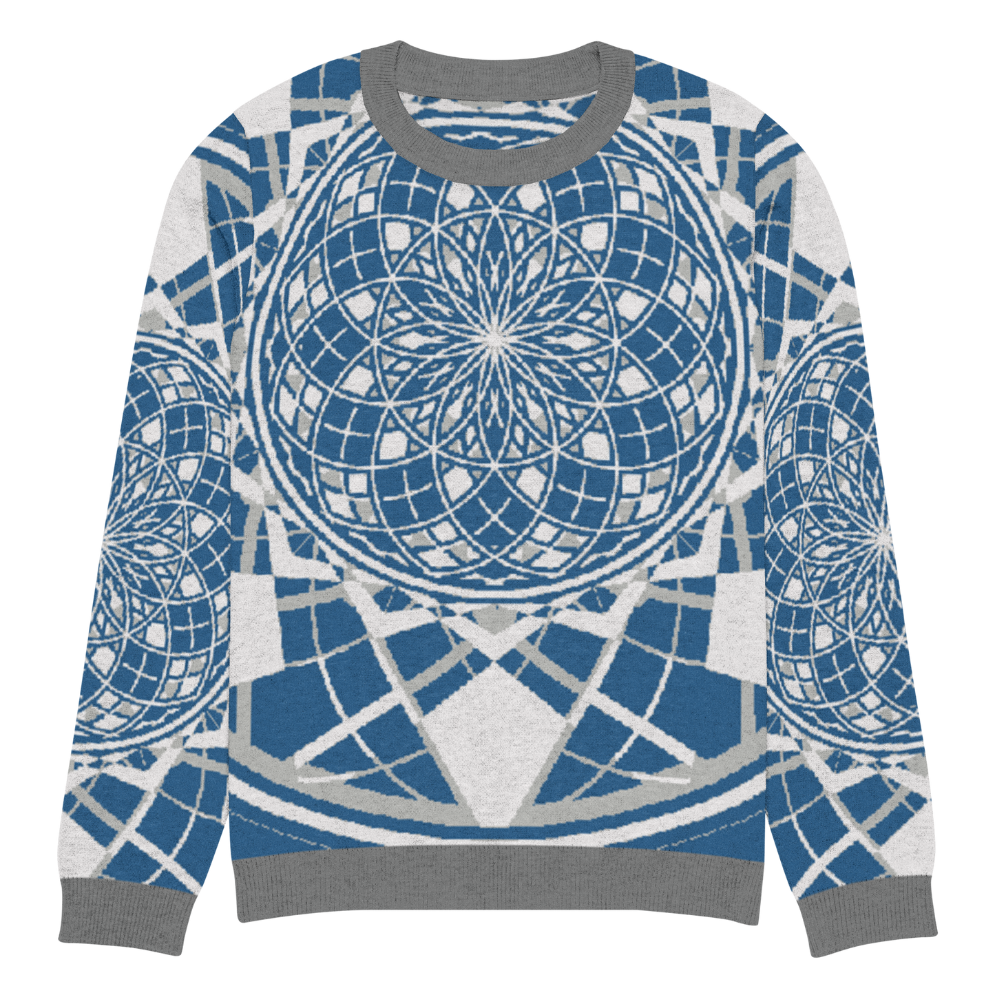 Mystic Blue Sky - Knitted Crew Neck Sweater