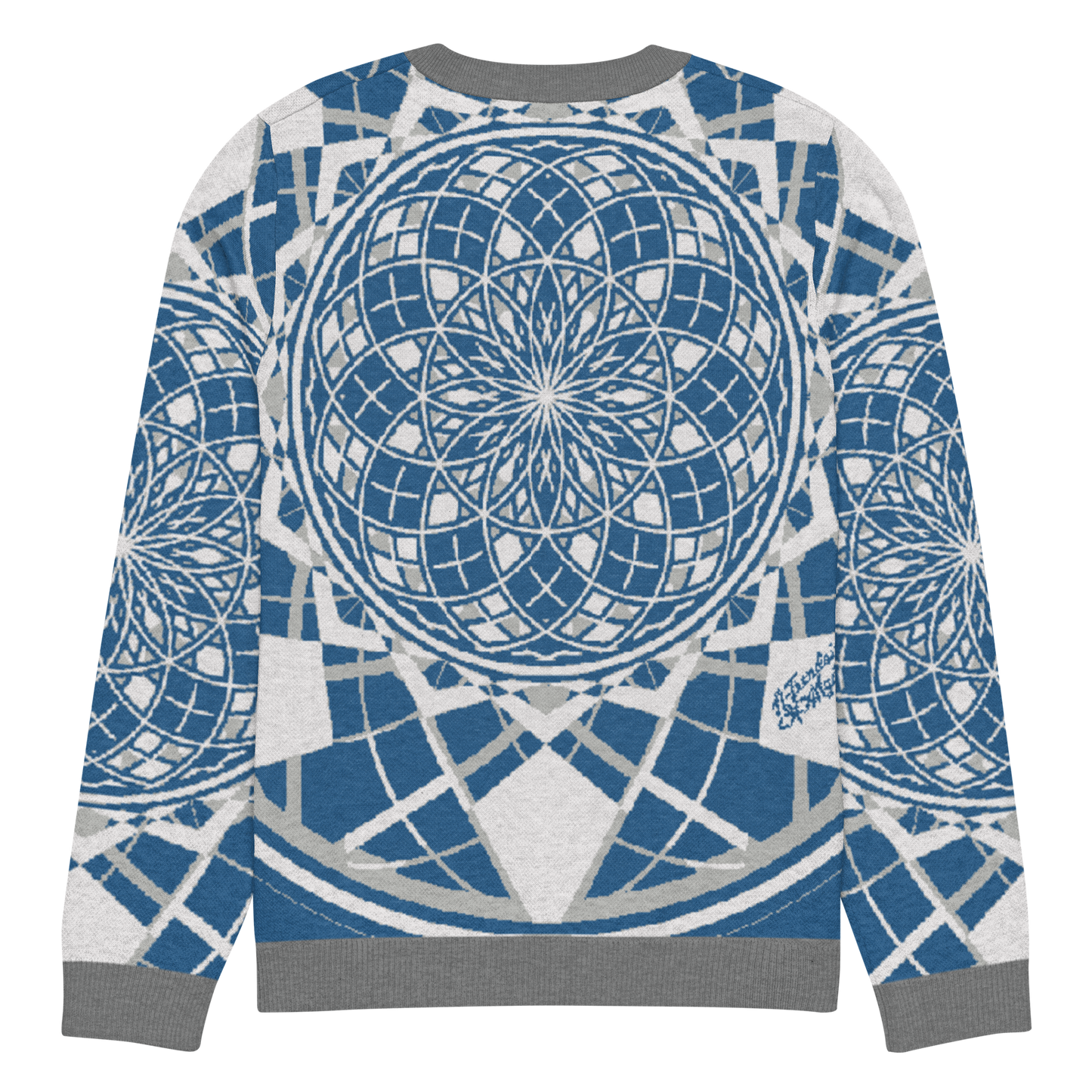 Mystic Blue Sky - Knitted Crew Neck Sweater